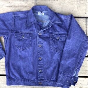 VINTAGE Jacket Levi’s Type SUTTON Retro Blue Purple Denim Cotton Silver Size XL